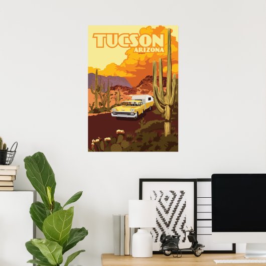 28 x 20-inch reiskamp - Tucson, Arizona Poster (Thuiskantoor)