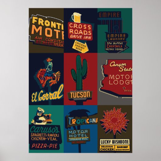 28 x 20 inch Tucson Neon Signs Poster (Voorkant)