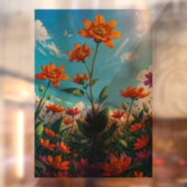 28 "x 40" Bloemen Transparante Custom Cut Raamsticker (Vel 2)