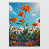 28 "x 40" Bloemen Transparante Custom Cut Raamsticker (Vel)