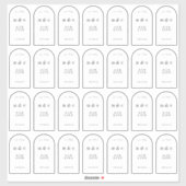 28 x Zwart Wit Moderne Fles Gin Wijnboog Vinyl Sticker (Vel)