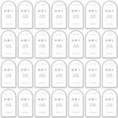 28 x Zwart Wit Moderne Fles Gin Wijnboog Vinyl Sticker (Voorkant)