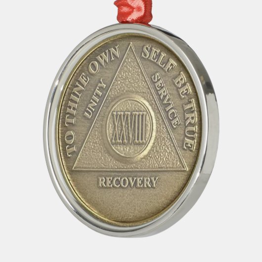 28 Year Sober Anniversary Medallion | Recovery Metalen Ornament (Links)