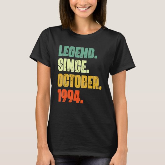 28 Years Old Legend Since October 1994 28th Birth T-shirt (Voorkant)