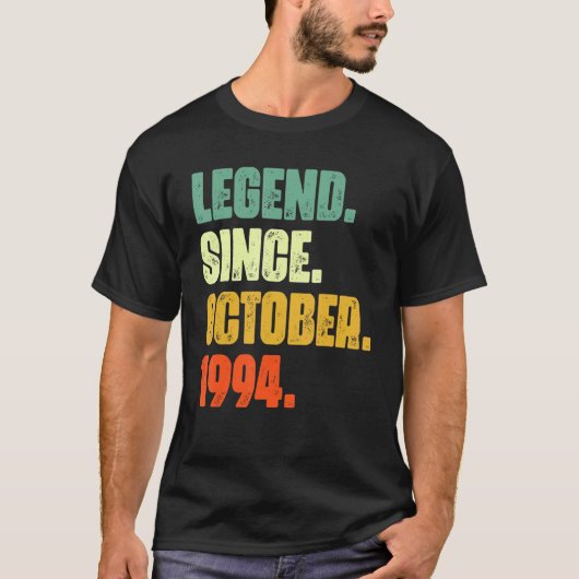 28 Years Old Legend Since October 1994 28th Birth T-shirt (Voorkant)