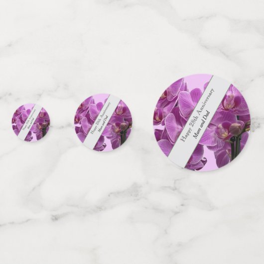 28e bruiloft Jubileum Orchid Confetti (Voorkanten)