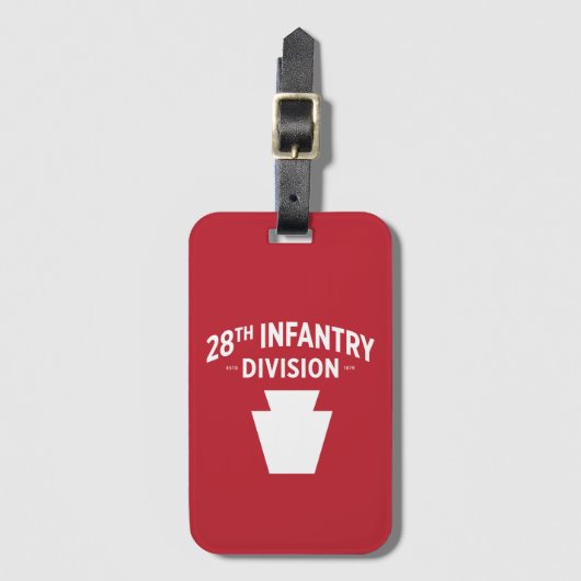 28e Infanteriedivisie Badge Bagagelabel (Voorkant (verticaal))