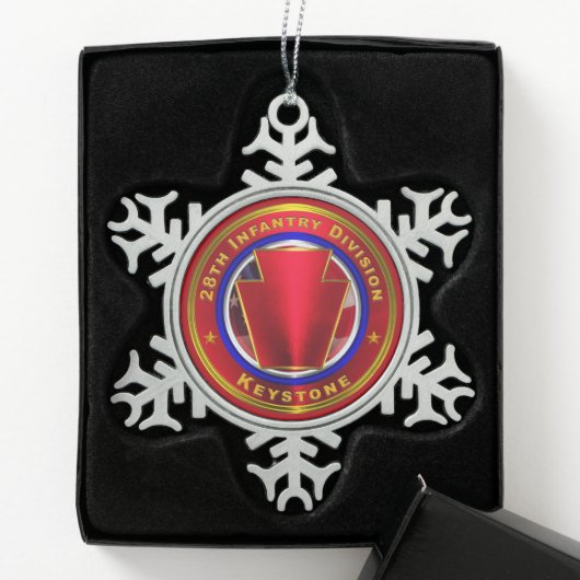 28e infanteriedivisie tin sneeuwvlok ornament (Kistje)