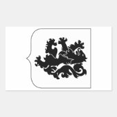 28e Infanteriestelsel - Zwarte leeuwen Rechthoekige Sticker (Voorkant)