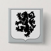 28e Infanteriestelsel - Zwarte leeuwen Vierkante Button 5,1 Cm (Voorkant)