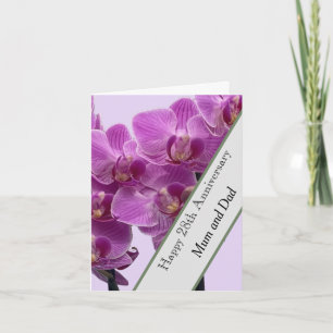 28e Jubileum voor bruiloft Editable Orchid Kaart