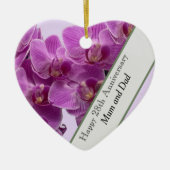 28e Jubileum voor bruiloft Editable Orchid Keramisch Ornament (Voorkant)