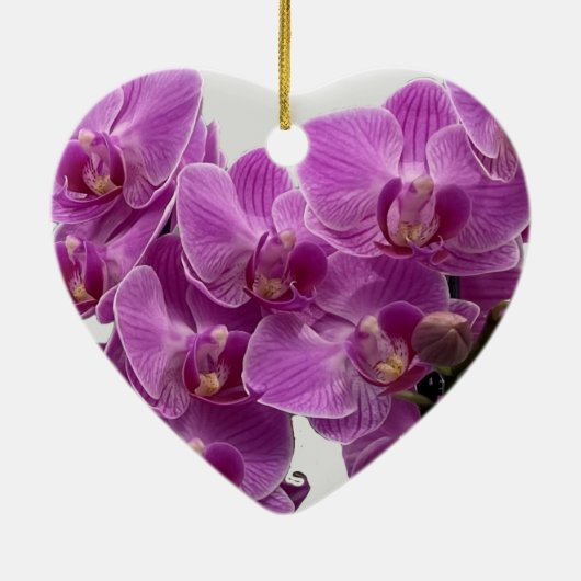 28e Jubileum voor bruiloft Editable Orchid Keramisch Ornament (Achterkant)