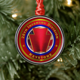 28e kerstdag infanteriedivisie metalen ornament