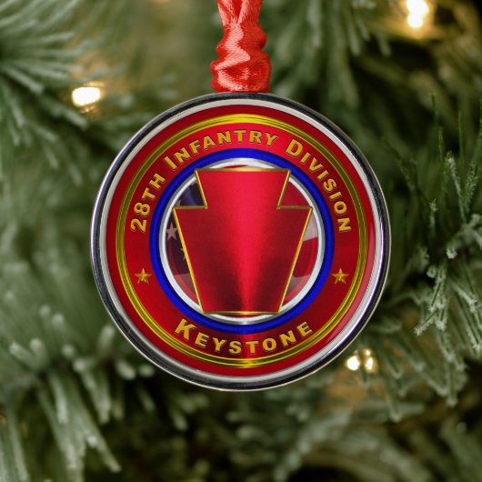 28e kerstdag infanteriedivisie metalen ornament (Boom)