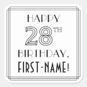 28E MAANDAG, Art Deco-stijl, aangepaste naam Vierkante Sticker (Voorkant)