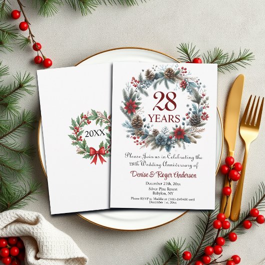 28e trouwjubileum Winter Kaart