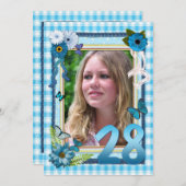 28e uitnodiging voor verjaardagsfeestje (Voorkant / Achterkant)