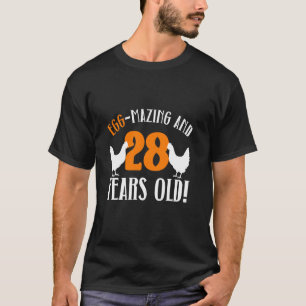 28e verjaardag 28 jaar oud kippenboer kip t-shirt