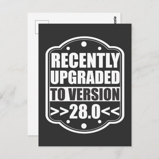 28e verjaardag 28 jaar oude partij 1991 briefkaart (Voorkant / Achterkant)