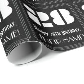 28e verjaardag: Art Deco geïnspireerd look "28" &  Cadeaupapier (Rol Hoek)