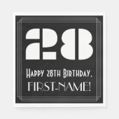 28e verjaardag: Art Deco geïnspireerd look "28" +  Servet (Voorkant)