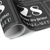 28e verjaardag - Art Deco Geïnspireerde look "28", Cadeaupapier (Rol Hoek)