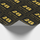 28e verjaardag - Art Deco geïnspireerde look "28"  Cadeaupapier (Hoek)