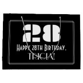 28e verjaardag ~ Art Deco geïnspireerde look "28"  Groot Cadeauzakje (Achterkant)