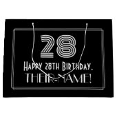 28e verjaardag — Art Deco geïnspireerde look "28"  Groot Cadeauzakje (Voorkant)