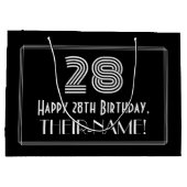 28e verjaardag — Art Deco geïnspireerde look "28"  Groot Cadeauzakje (Achterkant)