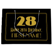 28e verjaardag — Art Deco geïnspireerde look "28"  Groot Cadeauzakje (Voorkant)