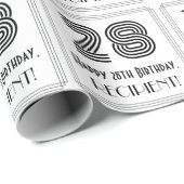 28e verjaardag: Art Deco geïnspireerde stijl "28"  Cadeaupapier (Rol Hoek)