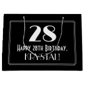 28e verjaardag: Art Deco geïnspireerde stijl "28", Groot Cadeauzakje (Voorkant)