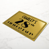 28e verjaardag — Art Deco look "28" + Naam Folie Uitnodiging (Gedraaid)