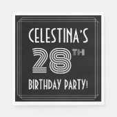 28e verjaardag: Art Deco Style + aangepaste naam Servet (Voorkant)