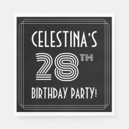 28e verjaardag: Art Deco Style + aangepaste naam Servet