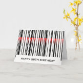 28e verjaardag barcode met rode laser kaart (Gele Bloem)