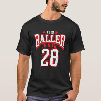 28e verjaardag Basketball 28 jaar oude dag T-shirt