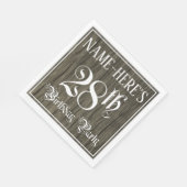 28e verjaardag — Fancy script, kijk op hout Servet (Hoek)