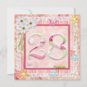 28e verjaardag feest scrapbooking stijl kaart