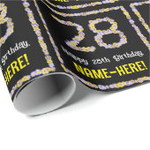 28e verjaardag: Floral Flowers Number, Custom Name Cadeaupapier (Rol Hoek)