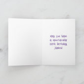 28e verjaardag: Floral Flowers Number, Custom Name Kaart (Binnen)