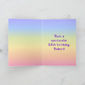 28e verjaardag — Fun Cake & Candles, w/ Eigen naam Kaart (Binnen)