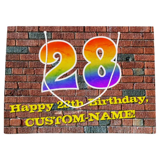 28e verjaardag: Fun, door graffiti geïnspireerde r Groot Cadeauzakje (Voorkant)