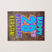 28e verjaardag ~ Fun, geïnspireerd door Urban Graf Legpuzzel (Horizontaal)