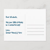 28e verjaardag: Fun Hearts-patroon, Regenboog 28 Briefkaart (Achterkant)