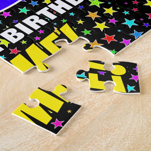 28e verjaardag — Fun, kleurrijk Star Field Pattern Legpuzzel (Zijkant)