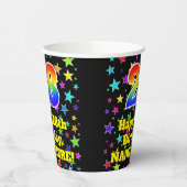 28e verjaardag: Fun Stars Pattern en Rainbow 28 Papieren Bekers (Links)