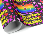 28e verjaardag: Het liefhebbende Kunstpatroon, Reg Cadeaupapier (Rol Hoek)